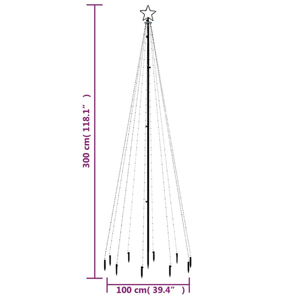 LED Weihnachtsbaum 300 cm mit Erdnägeln