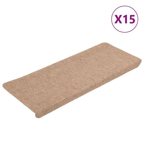 Selbstklebende Stufenmatten Beige, 15er Set