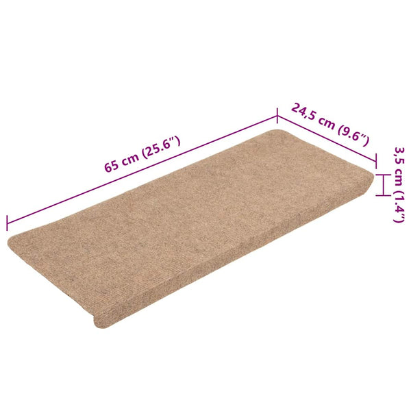 Selbstklebende Stufenmatten Beige, 15er Set