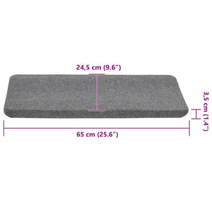 Selbstklebende Stufenmatten Grau, 15er Set