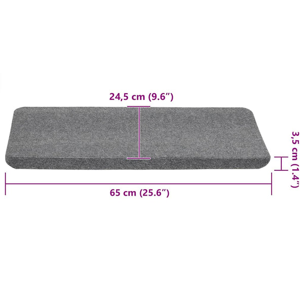 Selbstklebende Stufenmatten Grau, 15er Set