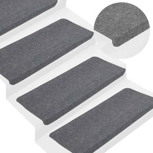 Selbstklebende Stufenmatten Grau, 15er Set