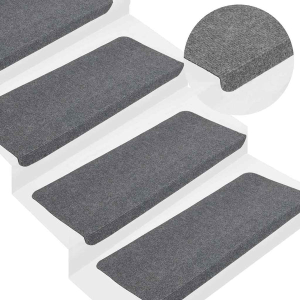 Selbstklebende Stufenmatten Grau, 15er Set