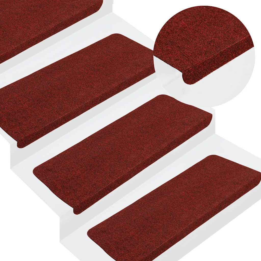 Selbstklebende Stufenmatten Rot, 15er Set
