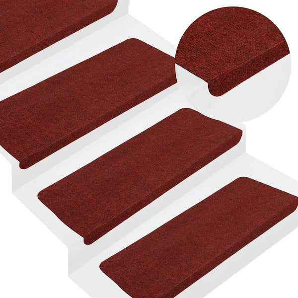 Selbstklebende Stufenmatten Rot, 15er Set