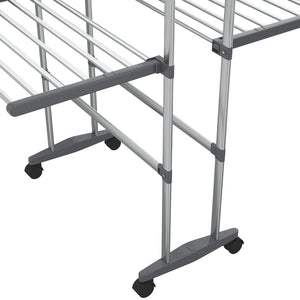 Wäscheständer 3-Etagen Rollen 60x70x129cm Silber