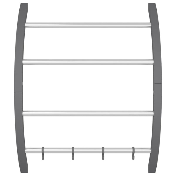 Handtuchhalter mit Haken Silber Aluminium