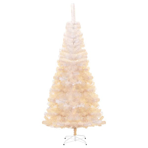 vidaXL Artificial Christmas Tree Shimmering Tips White 240 cm PVC