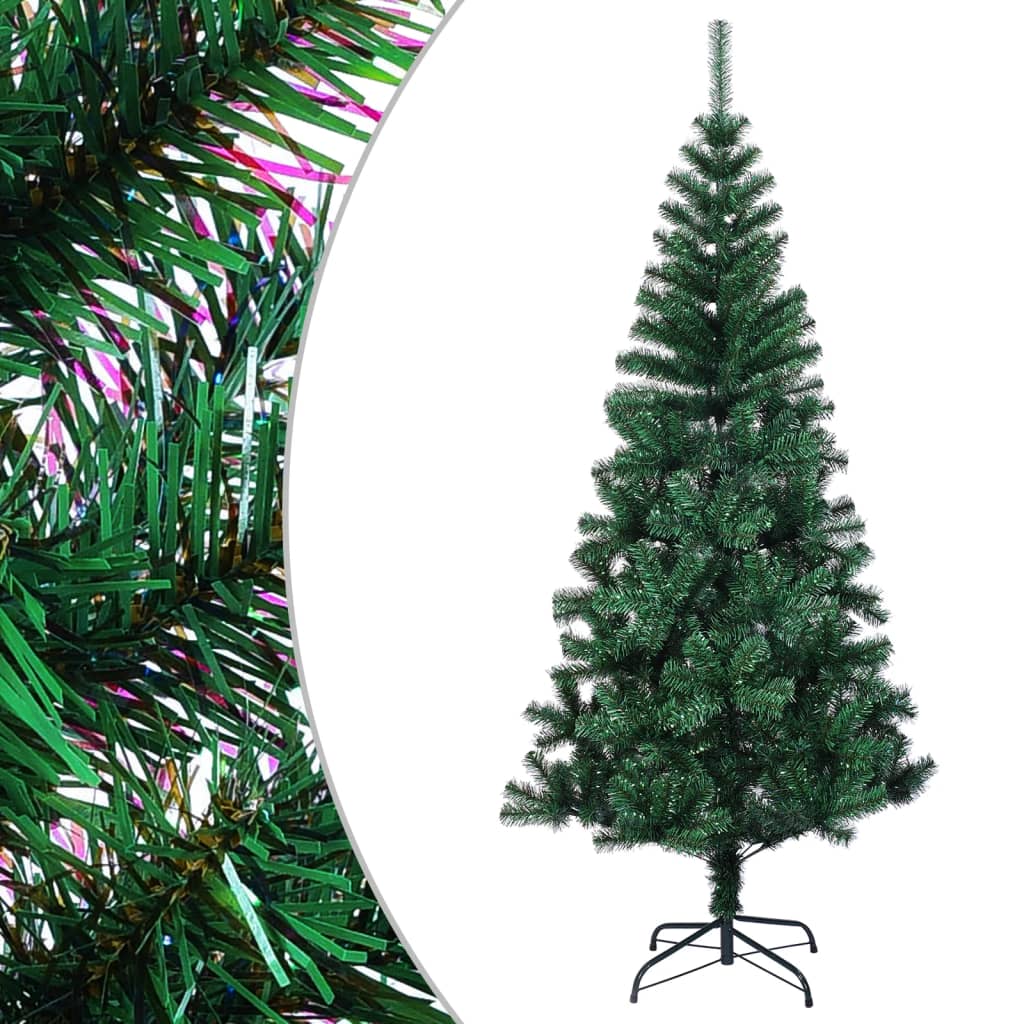 vidaXL Artificial Christmas Tree Shimmering Tips Green 150 cm PVC