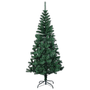 vidaXL Artificial Christmas Tree Shimmering Tips Green 150 cm PVC