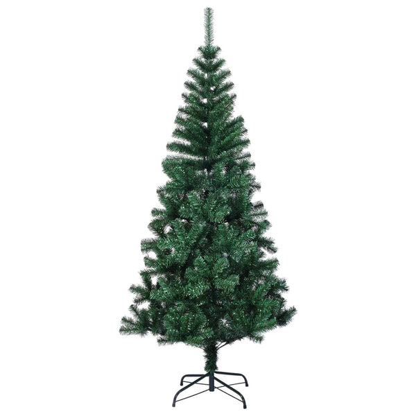 vidaXL Artificial Christmas Tree Shimmering Tips Green 210 cm PVC
