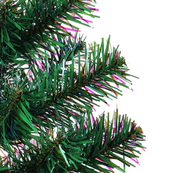 vidaXL Artificial Christmas Tree Shimmering Tips Green 210 cm PVC