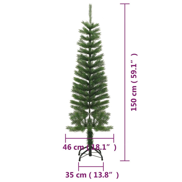 vidaXL Artificial Christmas Tree with Stand Slim 150 cm PE