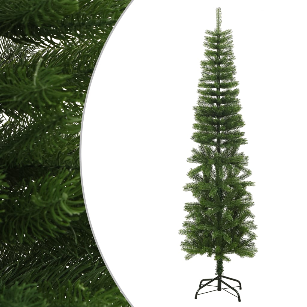 vidaXL Artificial Christmas Tree with Stand Slim 210 cm PE
