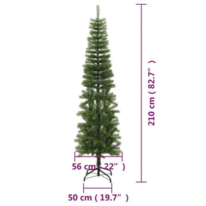 vidaXL Artificial Christmas Tree with Stand Slim 210 cm PE