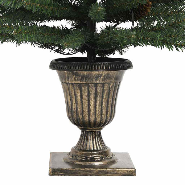vidaXL Artificial Christmas Trees 2 pcs. with Wreath, Garland and LEDs