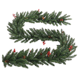 vidaXL Artificial Christmas Trees 2 pcs. with Wreath, Garland and LEDs