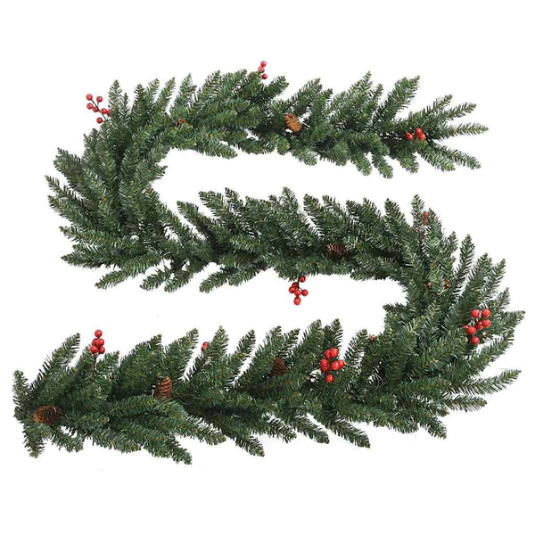 vidaXL Artificial Christmas Trees 2 pcs. with Wreath, Garland and LEDs