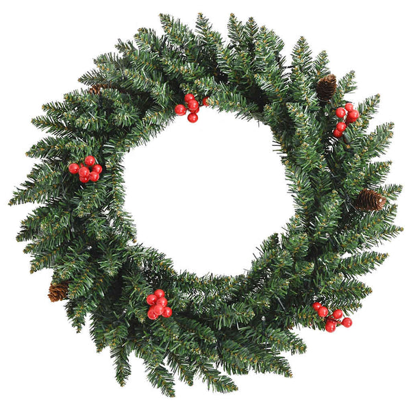 vidaXL Artificial Christmas Trees 2 pcs. with Wreath, Garland and LEDs