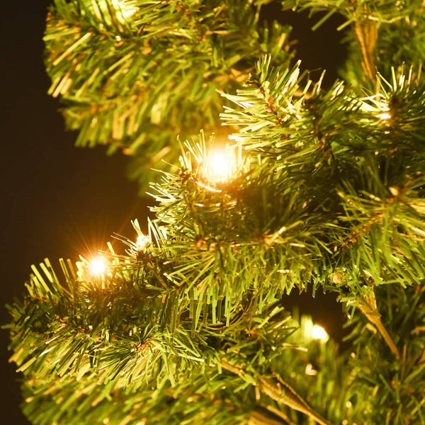 vidaXL Spiral Christmas Tree with Lights and Pot Green 120 cm