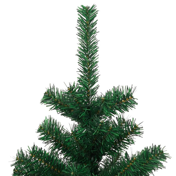 vidaXL Spiral Christmas Tree with Lights and Pot Green 120 cm