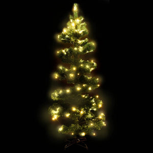 vidaXL Spiral Christmas Tree with Lights and Stand Green 180 cm