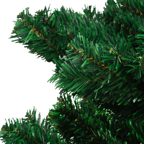 vidaXL Spiral Christmas Tree with Lights and Stand Green 180 cm