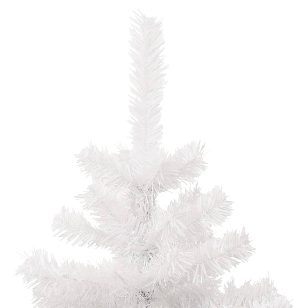 vidaXL Spiral Christmas Tree with Lights and Pot White 120 cm