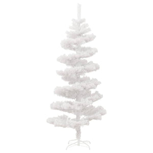 vidaXL Spiral Christmas Tree with Lights and Stand White 150 cm