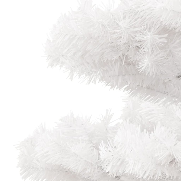 vidaXL Spiral Christmas Tree with Lights and Stand White 150 cm