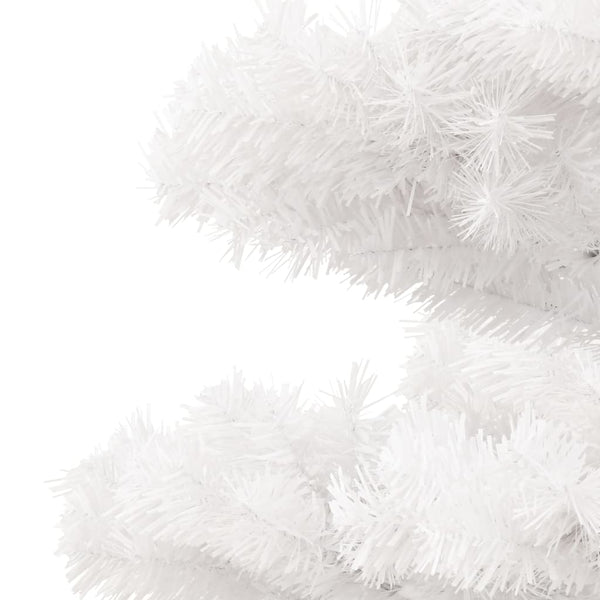 vidaXL Spiral Christmas Tree with Lights and Stand White 180 cm