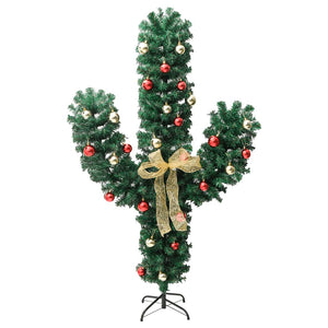 vidaXL Christmas Decoration Cactus with Stand and LED Green 150 cm PVC