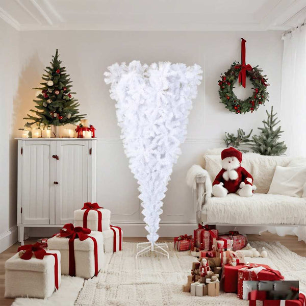 vidaXL Artificial Christmas Tree with Stand Inverted White 180 cm