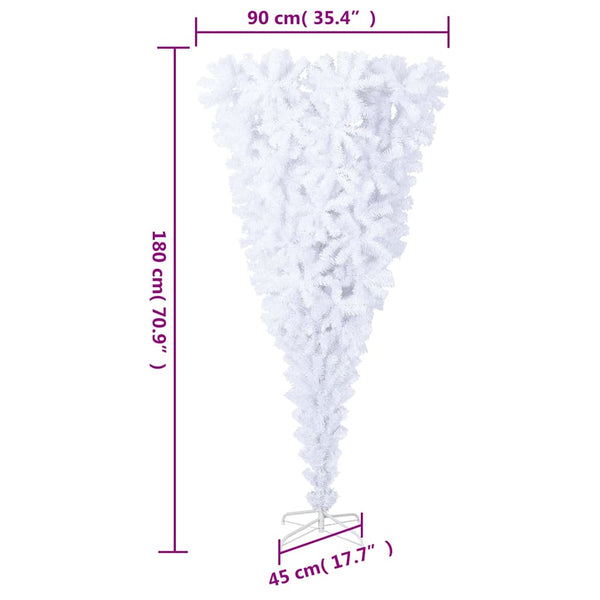 vidaXL Artificial Christmas Tree with Stand Inverted White 180 cm