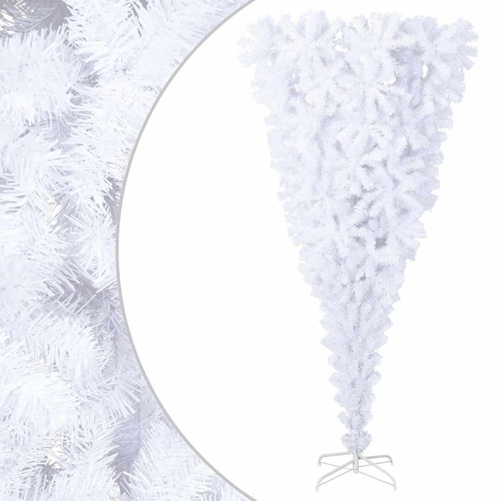 vidaXL Artificial Christmas Tree with Stand Inverted White 210 cm