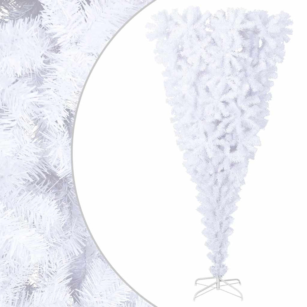 vidaXL Artificial Christmas Tree with Stand Inverted White 240 cm