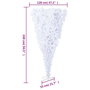 vidaXL Artificial Christmas Tree with Stand Inverted White 240 cm