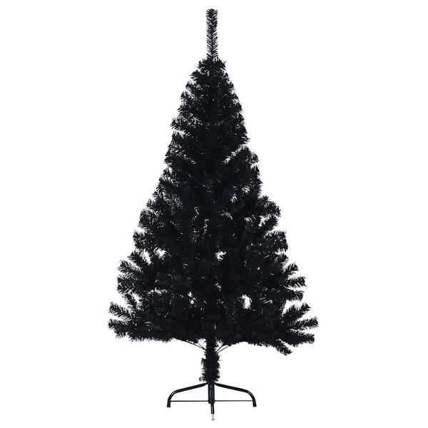 vidaXL Artificial Half Christmas Tree with Stand Black 120 cm PVC