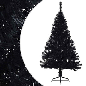 vidaXL Half Artificial Christmas Tree with Stand Black 150 cm PVC