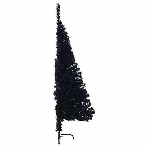 vidaXL Half Artificial Christmas Tree with Stand Black 150 cm PVC