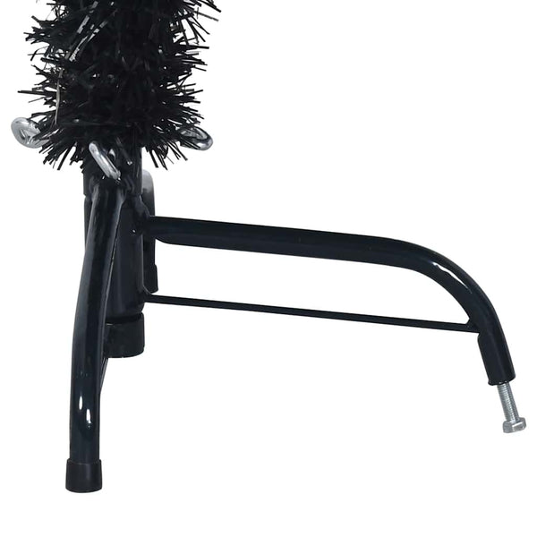 vidaXL Half Artificial Christmas Tree with Stand Black 150 cm PVC