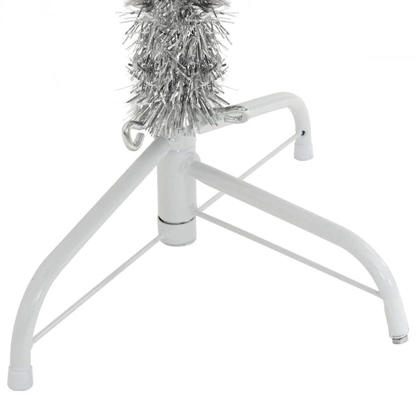 vidaXL Artificial Half Christmas Tree with Stand Silver 150 cm PET