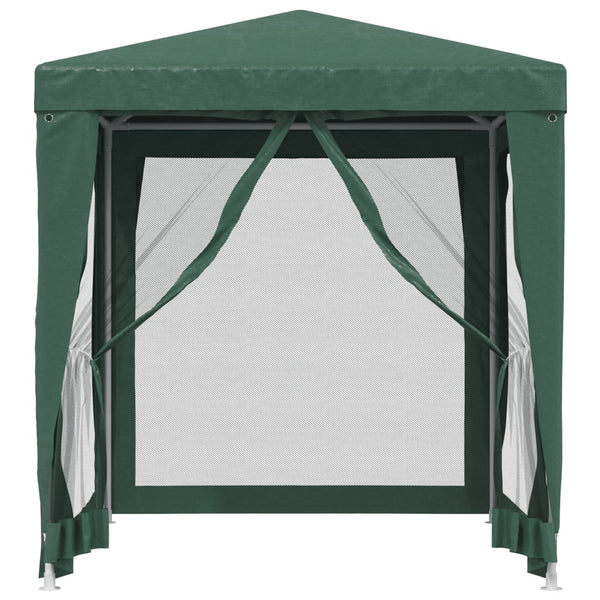vidaXL Party Tent with 4 Mesh Sidewalls Green 2x2 m HDPE