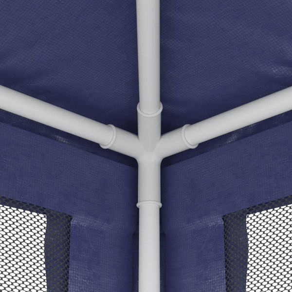 vidaXL Party Tent with 4 Mesh Sidewalls Blue 3x3 m HDPE