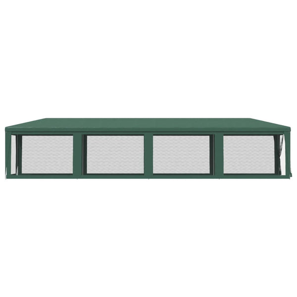 vidaXL Party Tent with 10 Mesh Side Walls Green 3x12 m HDPE