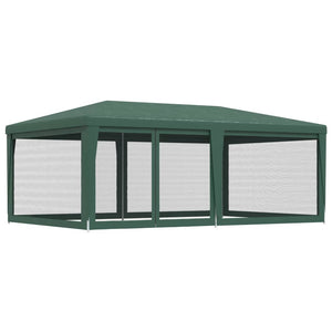 vidaXL Party Tent with 6 Mesh Sidewalls Green 6x4 m HDPE