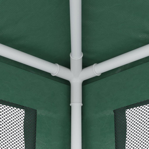vidaXL Party Tent with 6 Mesh Sidewalls Green 6x4 m HDPE
