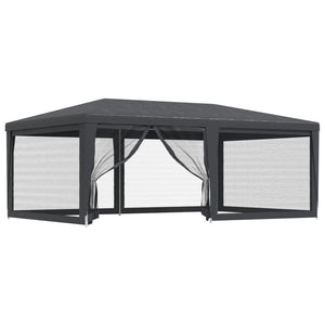 vidaXL Party Tent with 6 Mesh Sidewalls Anthracite 6x4 m HDPE