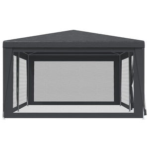 vidaXL Party Tent with 6 Mesh Sidewalls Anthracite 6x4 m HDPE