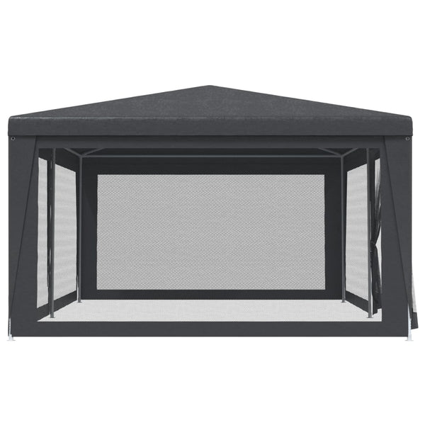 vidaXL Party Tent with 6 Mesh Sidewalls Anthracite 6x4 m HDPE